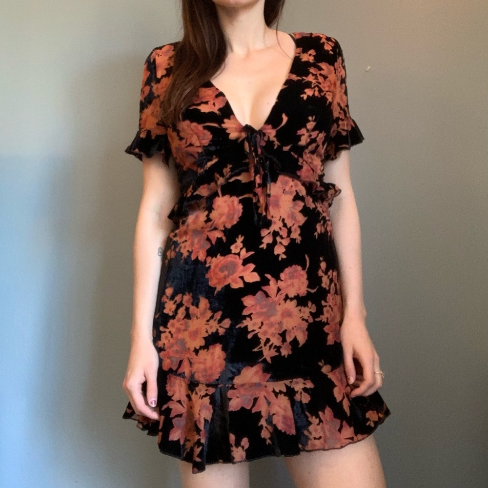 Beautiful Velvet Burnout Dress- Light Damage